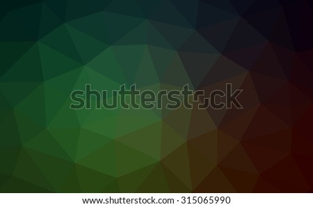 Multicolor dark green gradient geometric pattern. Triangles background. Polygonal raster abstract for your design. Cool background image for websites.