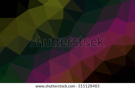 Dark multicolor gradient geometric pattern. Triangles background. Polygonal raster abstract for your design. Cool background image for websites.