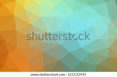 Multicolor orange, green gradient geometric pattern. Triangles background. Polygonal raster abstract for your design. Cool background image for websites.