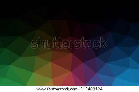 Dark multicolor gradient geometric pattern with main red color. Triangles background. Polygonal raster abstract for your design. Cool background image for websites.