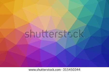 Multicolor gradient geometric pattern. Triangles background. Polygonal raster abstract for your design. Cool background image for websites. Rainbow. Spectrum.