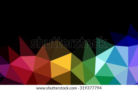 Dark multicolor gradient geometric pattern with main red color. Triangles background. Polygonal raster abstract for your design. Cool background image for websites.