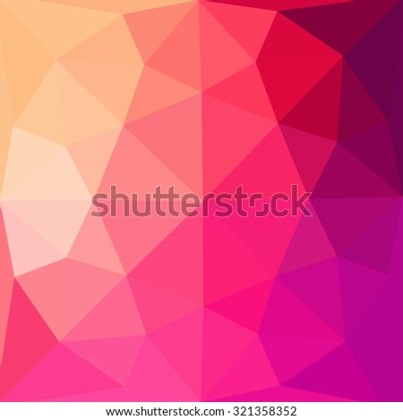 Multicolor pink yellow colorful gradient geometric gem pattern. Triangles background. Polygonal raster abstract for your design. Cool background image for website design.