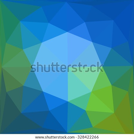 Multicolor blue green gradient geometric pattern. Triangles background. Polygonal raster abstract for your design. Cool background image for websites.
