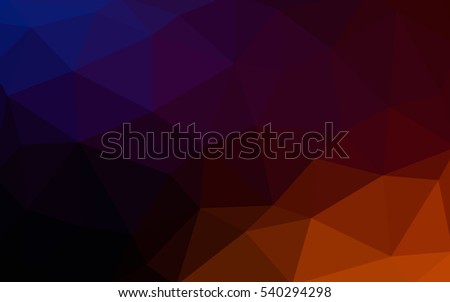 Dark pink, yellow polygonal illustration, which consist of triangles. Triangular design for your business. Geometric background in Origami style with gradient.