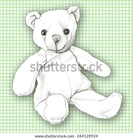 Teddy Bear Pencil Drawing HighRes Vector Graphic  Getty Images