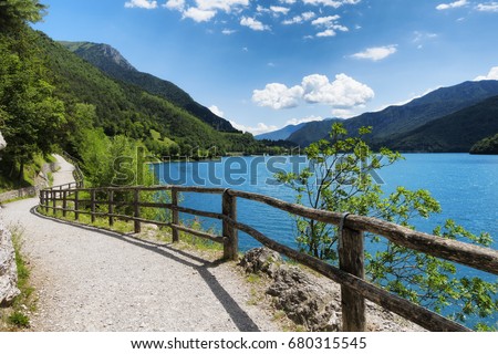 Image, Stock Photo Lake Ledro, Lago di Ledro in South Tyrol, Italy