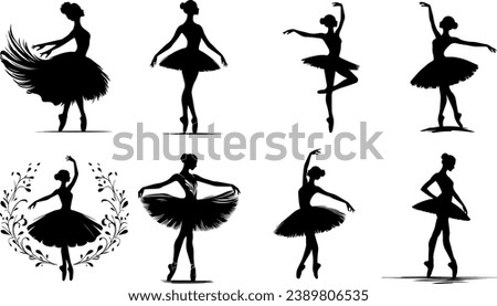 Ballerina Silhouette EPS Dancin Ballerina Vector Illustration