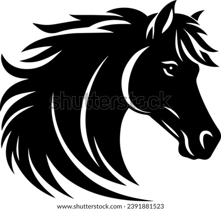 Horse Heads Vector Silhouette Illustration