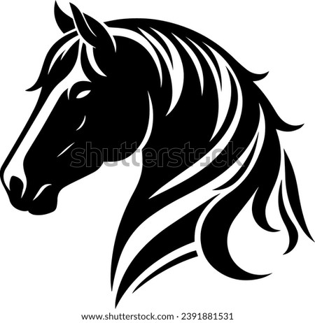 Horse Heads Vector Silhouette Illustration