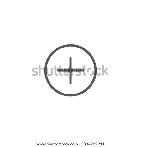 Add icon. Add button. Simple style shopping web page background symbol. Cross brand logo design element. Cross t-shirt printing. Vector for sticker.
