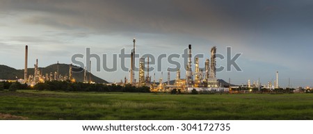 Oil Refinery factory of panorama , petrochemical plant , Petroleum , LPG , Gas