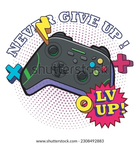 cartoon gamepad, suitable for clothes, T shirt, printable, etc.