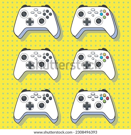 cartoon gamepad, suitable for stickers, clothes, printable