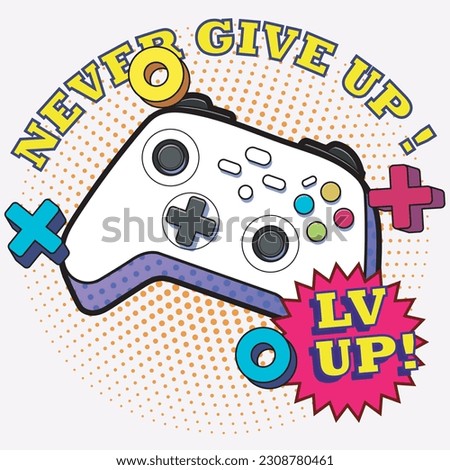 cartoon gamepad controller joystick T-shirt design