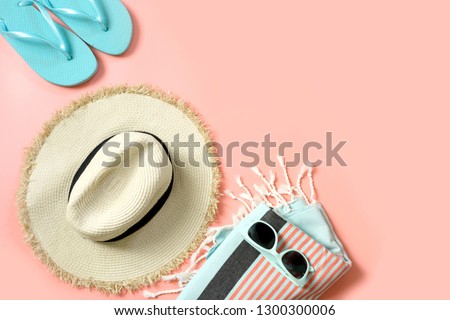 Similar – Image, Stock Photo Woman with pink pareo on sandy beach