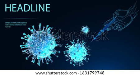 Covid-19. Virus protection concept. Sars disease, coronaviruses in the lung. The coronavirus causes the severe illness SARS. Low poly wireframe style. Vector
