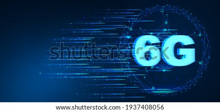 6G new wireless internet wifi connection. Big data binary code flow numbers. Global network high speed innovation connection data rate technology vector illustration. Concept in Low poly style. Vector