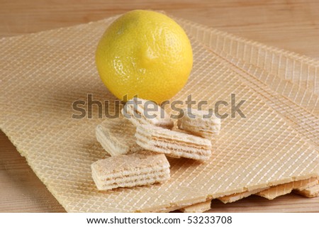 home made wafer with organic lemon cream