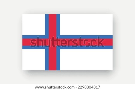 Faroe Islands .Detailed flag on white background. Vector illustration