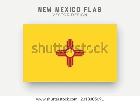 New Mexico flag. Detailed flag on white background. Vector illustration