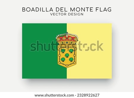 Boadilla del Monte flag. Detailed flag on white background. Vector illustration