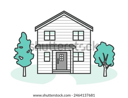 Illustration of a modern and stylish detached house