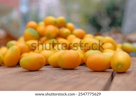 Similar – Image, Stock Photo Heap of kumquats on cutting board