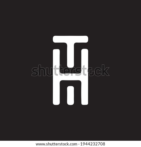 Unique, professional, elegant, trendy, awesome, artistic, black and white color HT TH initial based Alphabet icon logo.