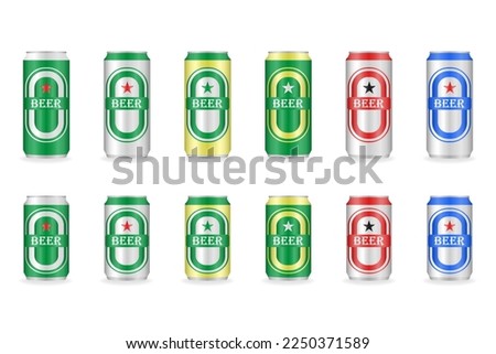 Beer Can 3d. Vector Illustration Isolated on White Background.
