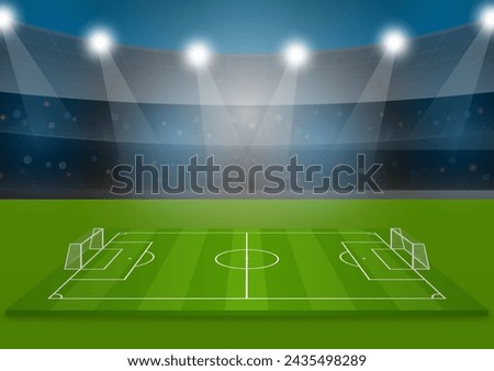 Soccer Field or Football Court. Vector Illustration. 