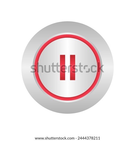 Pause Button. Vector Illustration Isolated on White Background. 