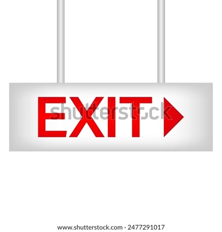 Exit Sign. Fire Exit Sign. Emergency Fire Exit Sign. Vector Illustration Isolated on White Background. 