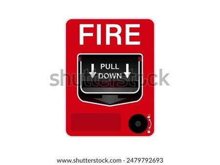 Emergency Fire Alarm System. Vector Illustration Isolated on White Background. 