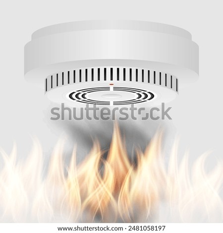 Smoke Detector and Fire Alarm. Smoke Alarm. Vector Illustration. 