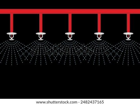 Fire Sprinkler. Automatic Fire Extinguishing System. Vector Illustration. 