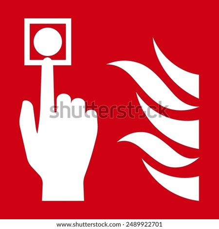 Fire Alarm Call Point Sign. Vector Illustration. 