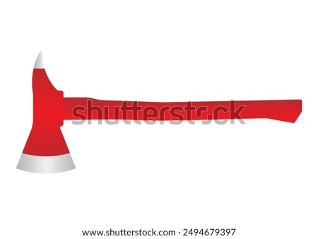 Fire Axe. Firefighter Axe. Vector Illustration Isolated on White Background.