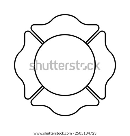 Firefighter Maltese Cross. Fire Department Symbol. Firefighter Emblem St Florian Maltese Cross. Vector Illustration.