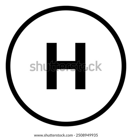 Helipad Sign Symbol. Helipad for Helicopter. Vector Illustration.