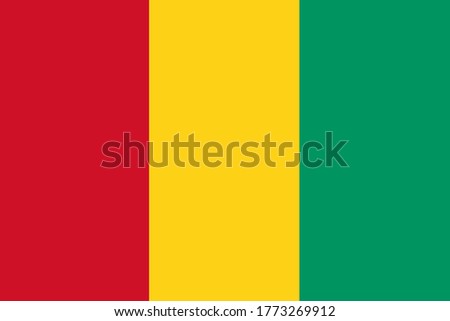 Flag of Guinea, National Republic of Guinea flag, The capital city is Conakry.