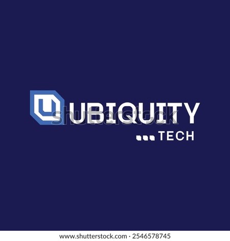 Ubiquity Logo, IT Company Logo, logo design template. digital technology network, U latter Logo