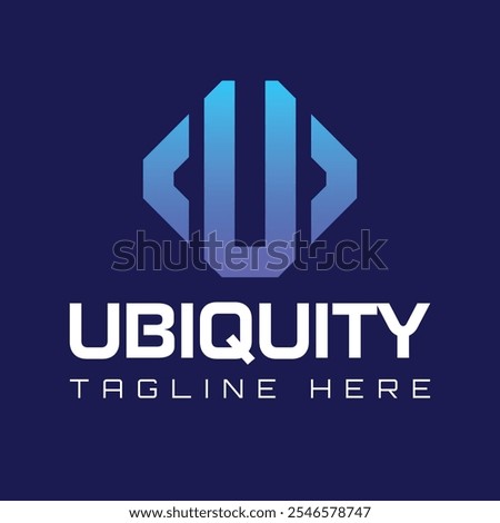 Ubiquity Logo, IT Company Logo, logo design template. digital technology network, U latter Logo