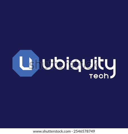 Ubiquity Logo, IT Company Logo, logo design template. digital technology network, U latter Logo