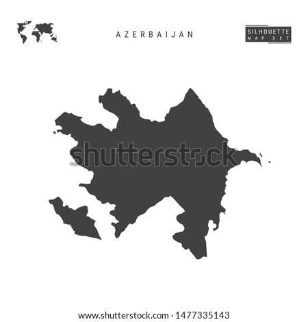 Azerbaijan Blank Vector Map Isolated on White Background. High-Detailed Black Silhouette Map of Azerbaijan.