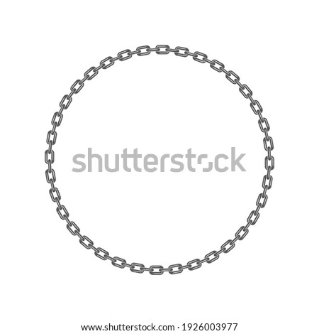 Black round chain circle frame. Flat vector illustration isolated on white.