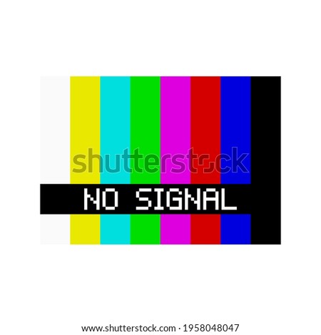 Old TV no signal screen. No signal TV test pattern. Vector illustration