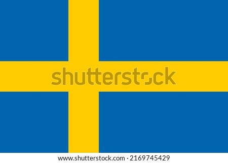 Flag of Sweden. Swedish national banner and patriotic symbol. Official colors. Flat vector illustration.