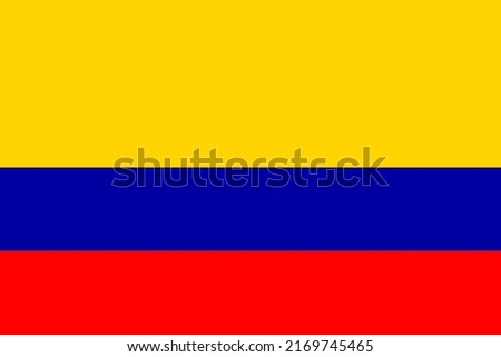 Flag of Colombia. Colombian national banner and patriotic symbol. Official colors. Flat vector illustration.