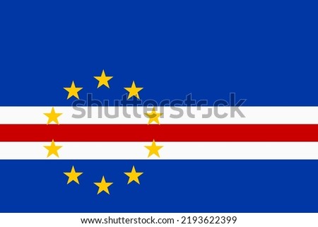 Flag of Cape Verde. Cabo Verde national banner and patriotic symbol. Official colors. Flat vector illustration.